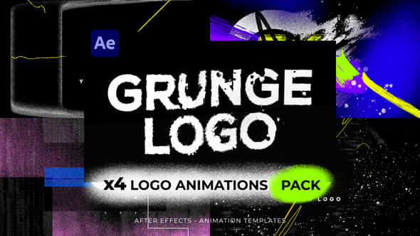 Glitch Grunge Logos - VideoHive 36413351