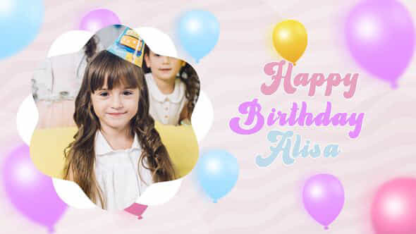 Happy Birthday Alisa Postel Colormogrt - VideoHive 56904189