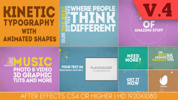 Kinetic Typography With Animated Shapes - VideoHive 6552111