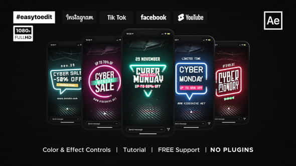 Cyber Monday | Neon Stories - VideoHive 34692148
