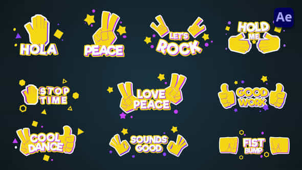 Hands emoji titles - VideoHive 45457820