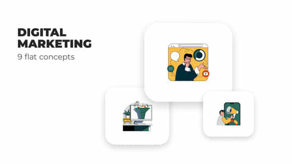 Digital Marketing Flat Oncepts - VideoHive 53041475