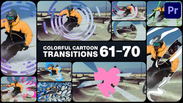 Colorful Cartoon Transitions For Premiere Pro - VideoHive 51516119