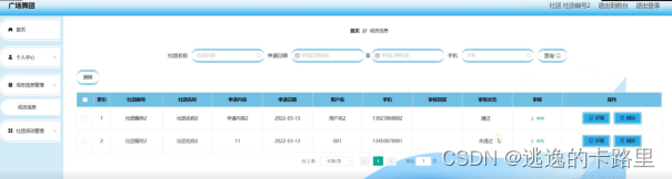 图5-13成员信息管理界面图