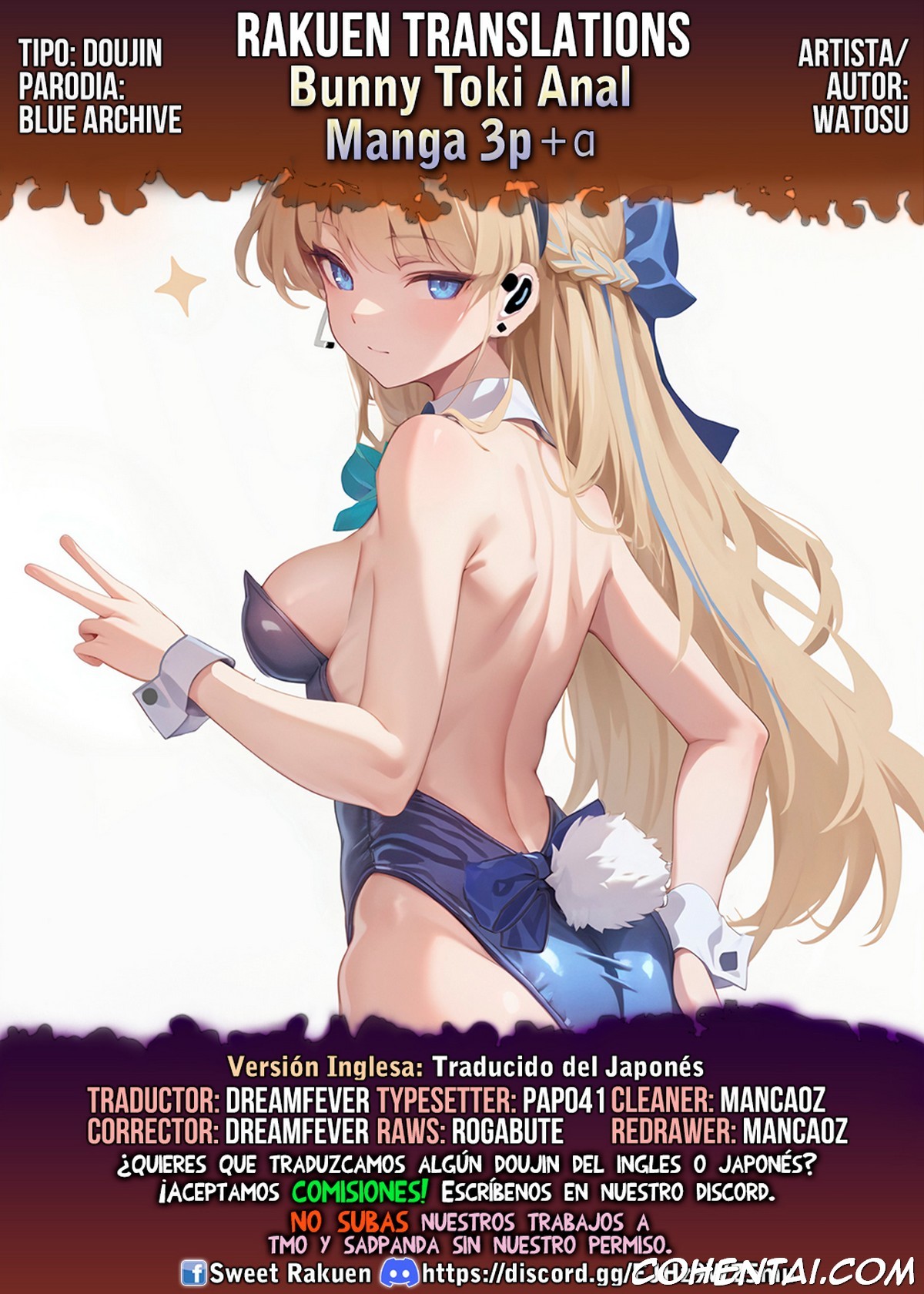 Bunny Toki Anal Manga 3p＋α (Blue Archive) xxx comics manga porno doujin hentai español sexo 