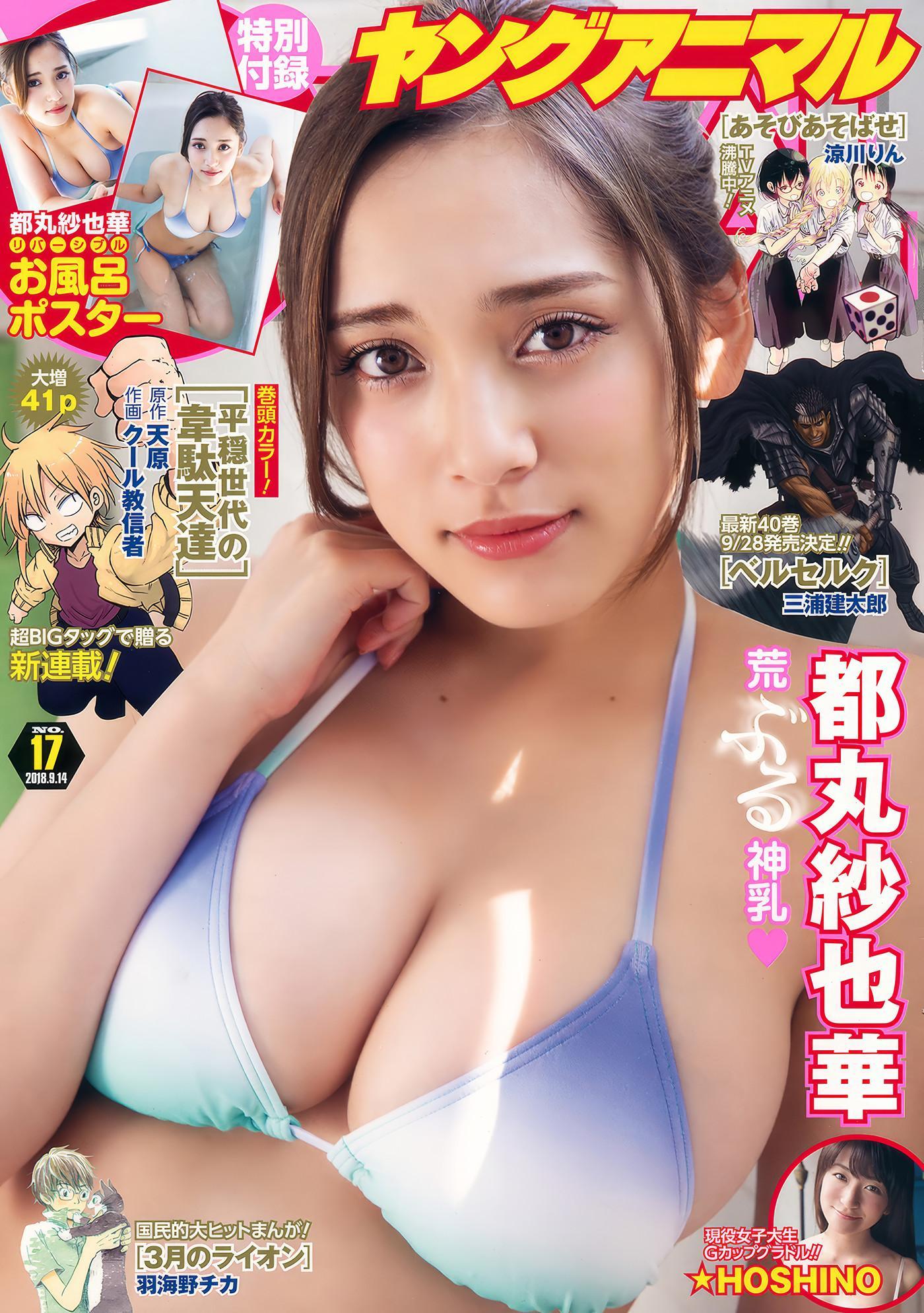 都丸紗也華・☆HOSHINO, Young Animal 2018 No.17 (ヤングアニマル 2018年17号)(1)