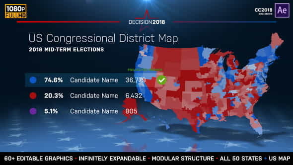 2022 Midterm Election Map | - VideoHive 22714175
