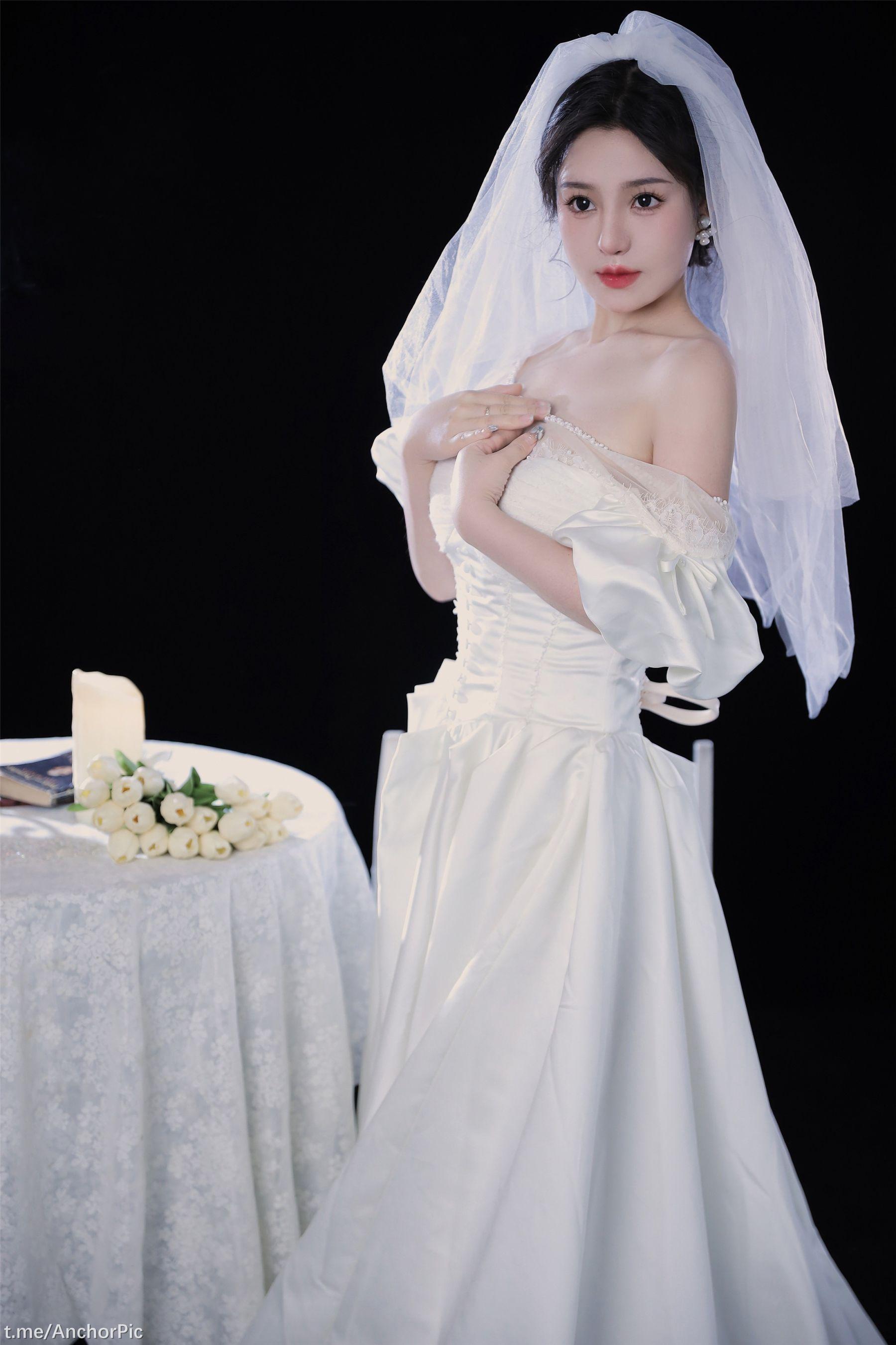 国模套图 桃暖酱《婚纱》(15)