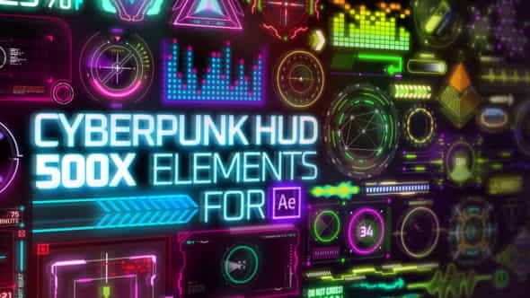 Cyberpunk HUD Elements for After - VideoHive 29060179