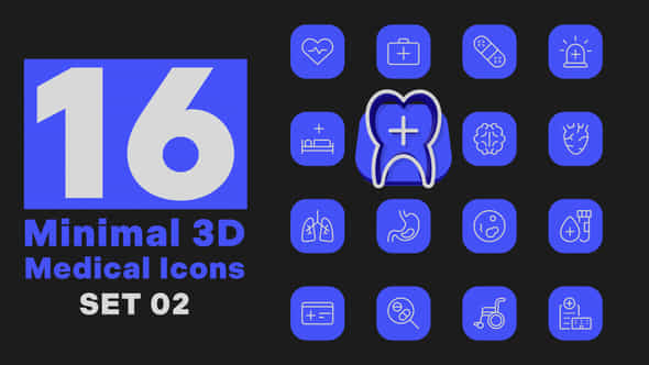 Minimal 3D Medical Icons Set 2 - VideoHive 52048982