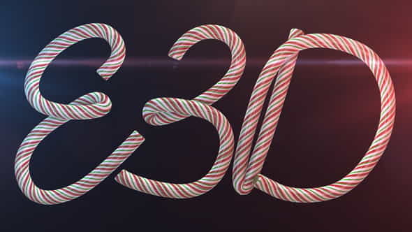 Candy Cane Letters E3D - VideoHive 20988594