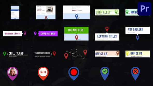 Location Pin Titles - VideoHive 38883862