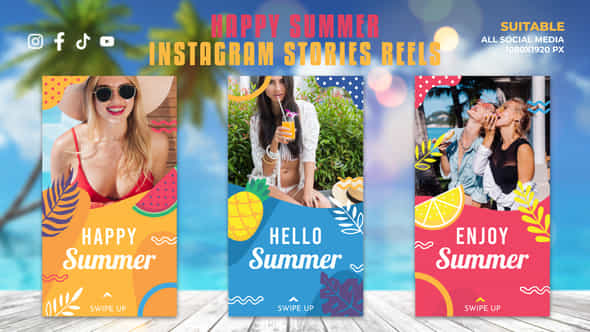 Happy Summer Instagram Stories Reels - VideoHive 52250900