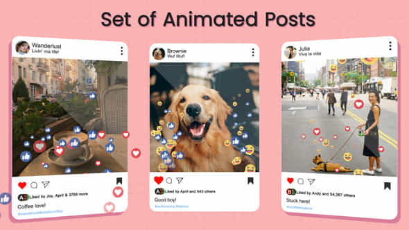 Animated Instagram Hearts - VideoHive 52232664