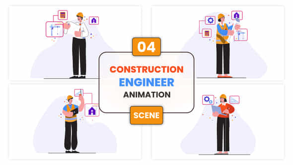 Construction Engineer Animation Scene - VideoHive 53011691