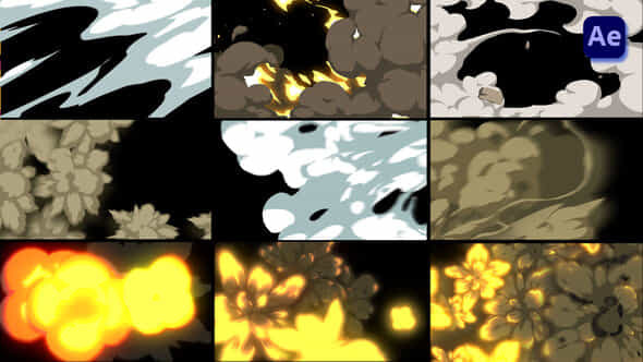 Cartoon Explosion Transitions After Effects - VideoHive 50537896