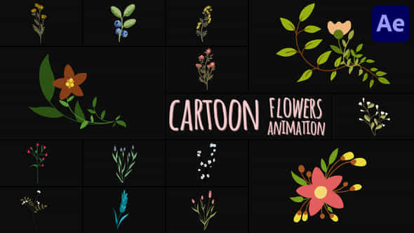 Cartoon Flowers Animations - VideoHive 45587706