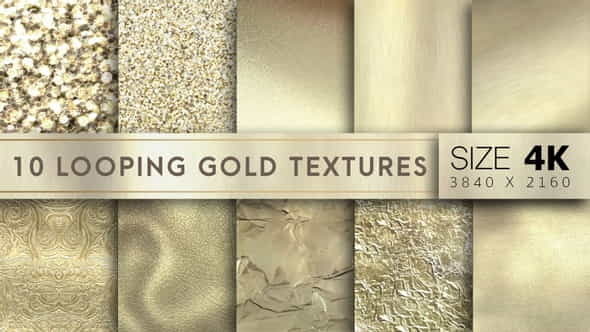 10 Looping Gold Texture - VideoHive 33054770