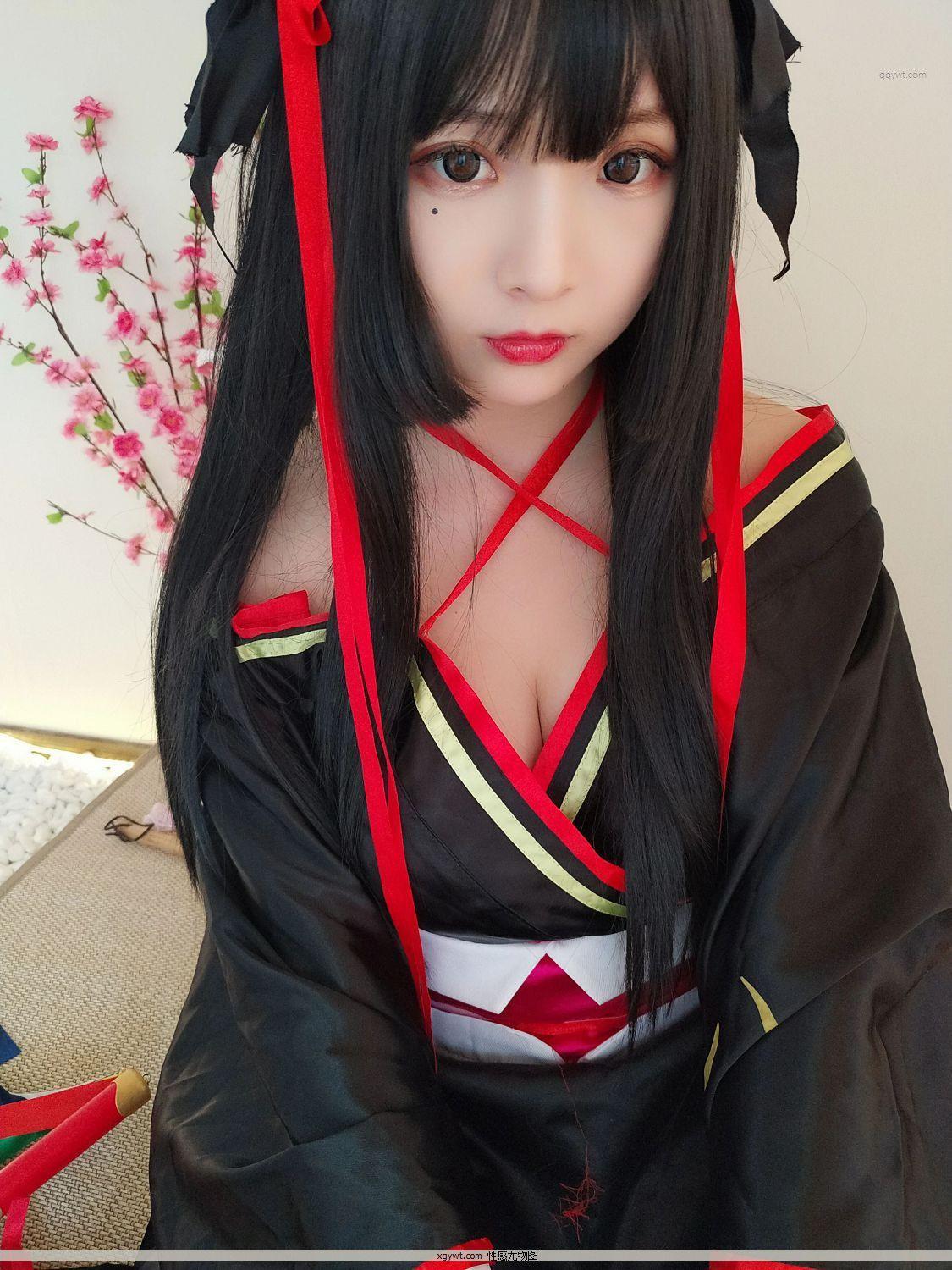 清纯萝莉少女 古川kagura COS夜夜 深色和服加浅色美腿丝袜动人摄影私房(3)