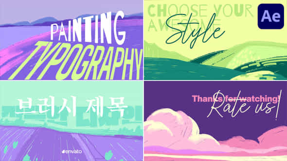 Hand Drawn Painting Typography For After Effects - VideoHive 50069478