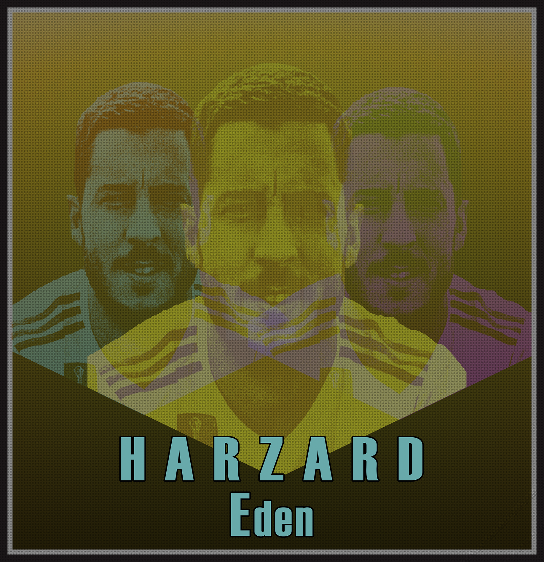 Eden Hazard Tri-Portret Poster