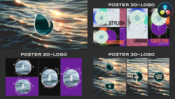 Poster 3D Logo For Davinci Resolve - VideoHive 53644240