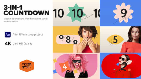3-in-1 Modern Countdown - VideoHive 38119081