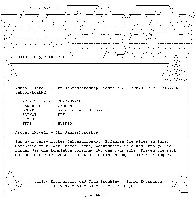 Astral.Aktuell. .Ihr.Jahreshoroskop.Widder.2023.GERMAN.HYBRID.MAGAZINE.eBook LORENZ