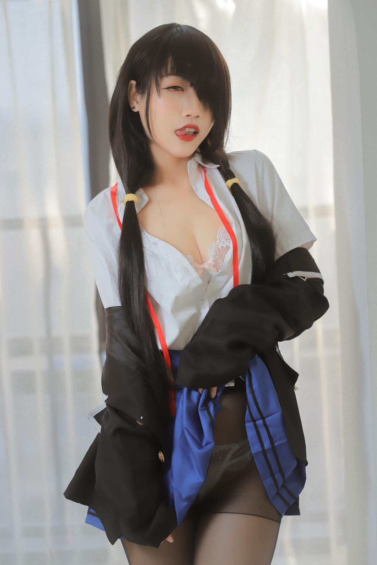 Cosplay 不呆猫 狂三黑丝白丝(13)