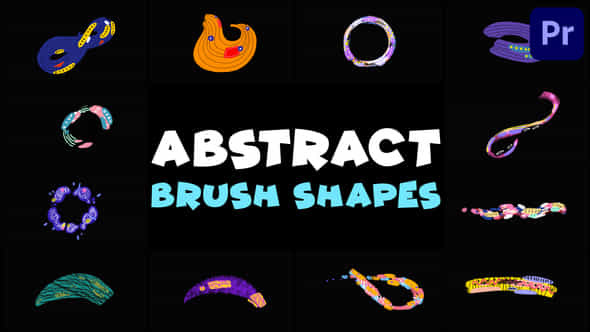 Brush Abstract Colorful Shapes Premiere Pro Mogrt - VideoHive 50203381