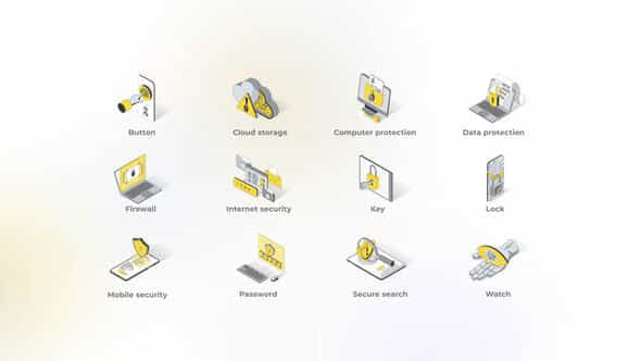 Security Isometric Icons - VideoHive 49555533