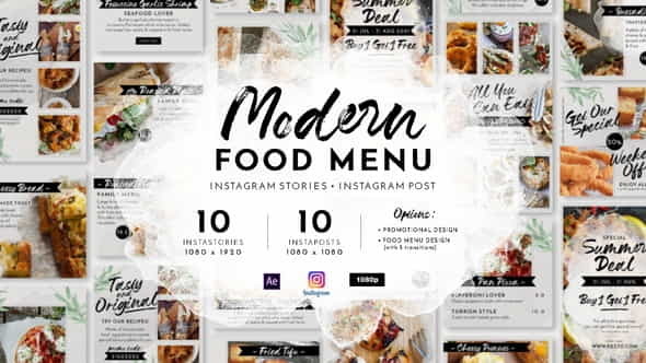 Modern Food Menu Instagram Stories - VideoHive 28331308