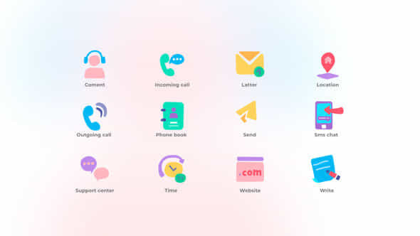 Contact Us Icons Set - VideoHive 48918320