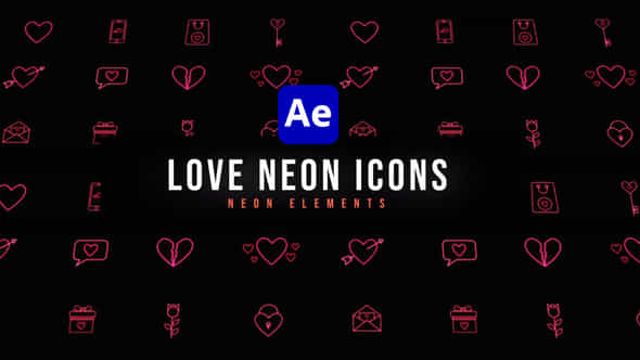 Love Neon Icons - VideoHive 47251799