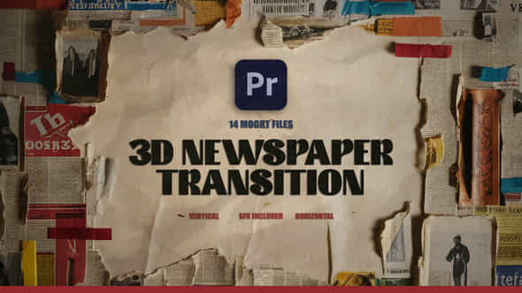 3D Newspaper Transition For Premiere Pro Mogrt - VideoHive 54168093