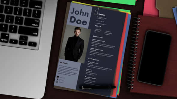 Resume Cv Mockup Kit - VideoHive 56604882