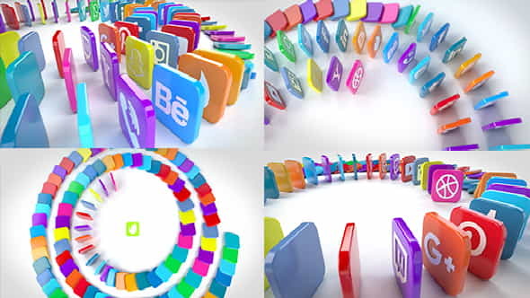 Social Media Dominoes - VideoHive 20194531