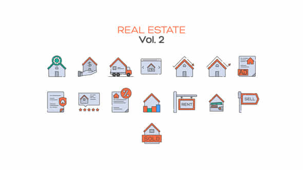 Real Estate Icons - VideoHive 40638488