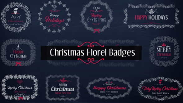 Christmas Floral Badges - VideoHive 21061670