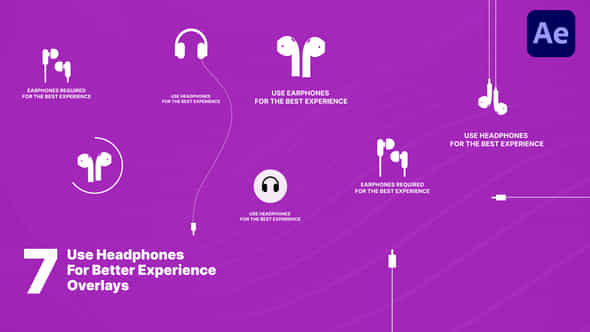 Use Headphones For The Best Experience Overlays - VideoHive 50479598