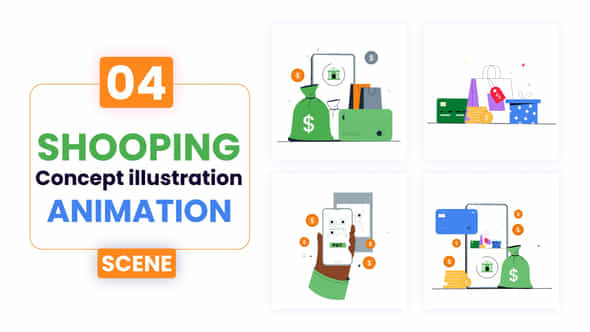 Shooping Concept Illustration Animation - VideoHive 52622669