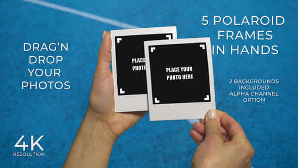 Polaroids Photo Frames In Hands - VideoHive 54140089