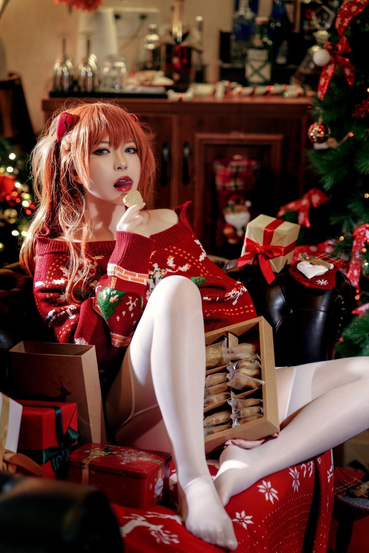 Cosplay 半半子 式波・ASUKA Christmas(8)