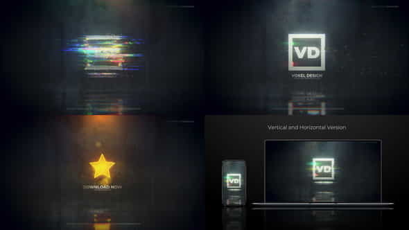 Glitch Dissolve Logos Transitions Reveal - VideoHive 26774983