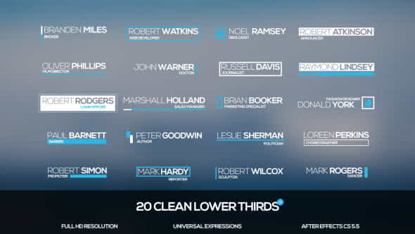 Clean Lower Thirds - VideoHive 18814464