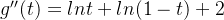 g''(t) = lnt + ln(1-t) + 2