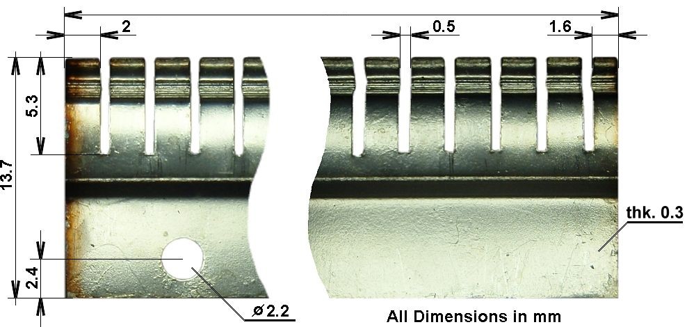 Silvered Beryllium-copper Finger Stock EMI RFI Shielding Gasket 2-5//8 in