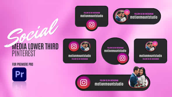 Social Media Lower Thirds Instagram Premiere Pro - VideoHive 48886198