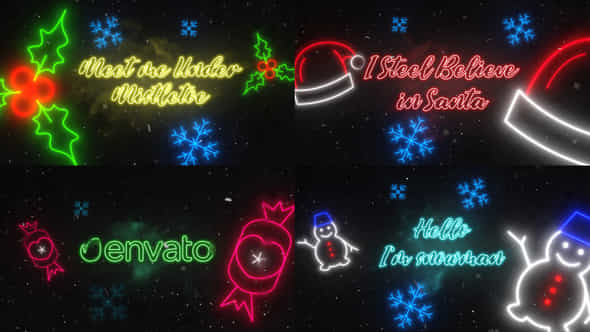 Christmas Greetings Neon - VideoHive 35361649