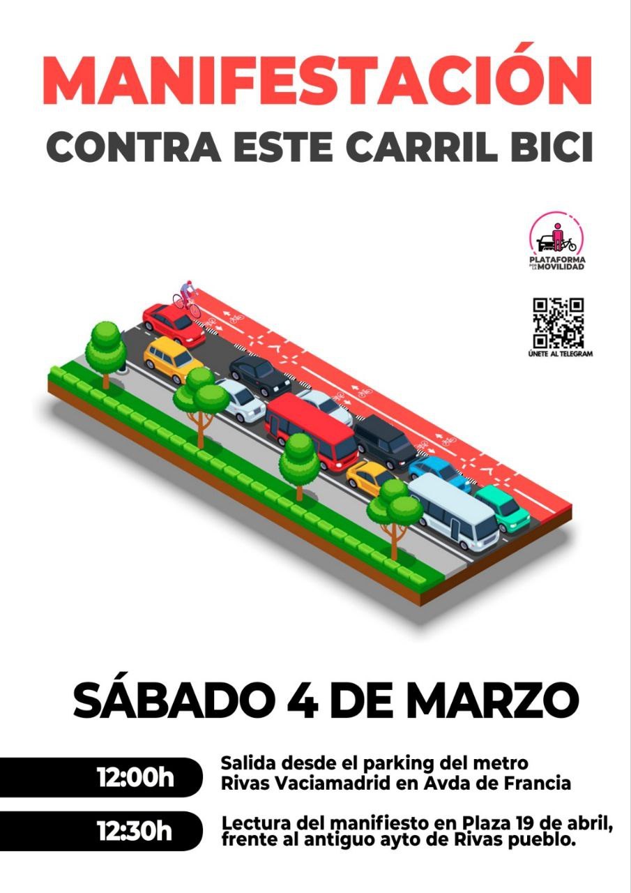 Foto cedida por Plataforma por la Movilidad Rivas